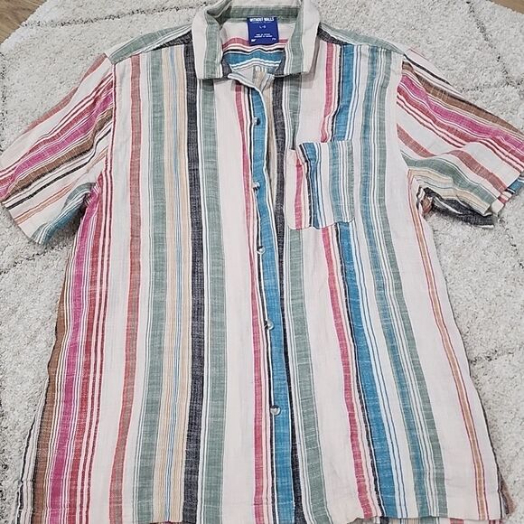Urban Outfitters (Without Walls) Large Gauze Neutral Stripped vacationware Boho - Picture 1 of 11